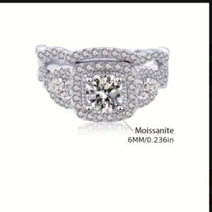 Sterling Silver with Moissanite